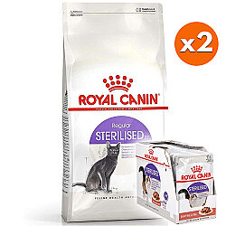 Royal Canin Sterilised Kısırlaştırılmış Kedi Maması 15 Kg x 2 Adet + 24 Adet Royal Canin Yaş Mama - Royal Canin