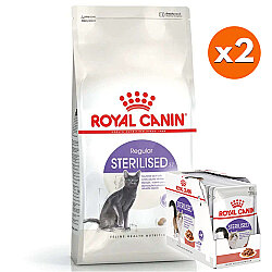 Royal Canin Sterilised Kısırlaştırılmış Kedi Maması 15 Kg x 2 Adet + 24 Adet Royal Canin Yaş Mama - Royal Canin