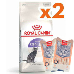 Royal Canin - Royal Canin Sterilised Kısırlaştırılmış Kedi Maması 15 Kg x 2 Adet + 2 Adet Wanpy Creamy Treat 5x14 Gr