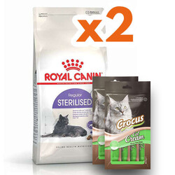 Royal Canin - Royal Canin Sterilised +7 Kısırlaştırılmış Yaşlı Kedi Maması 1,5 Kg x 2 Adet + 2 Adet Crocus Cream Ödül 4x15 Gr