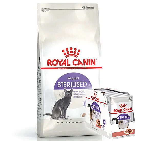 Royal Canin Sterilised Kısırlaştırılmış Kedi Maması 10 Kg + 12 Adet Royal Canin Yaş Mama - 1