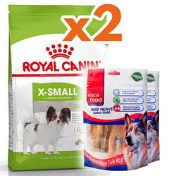 Royal Canin - Royal Canin X-Small Küçük Irk Köpek Maması 1,5 Kg x 2 Adet + 2 Adet Esca Food Köpek Ödülü