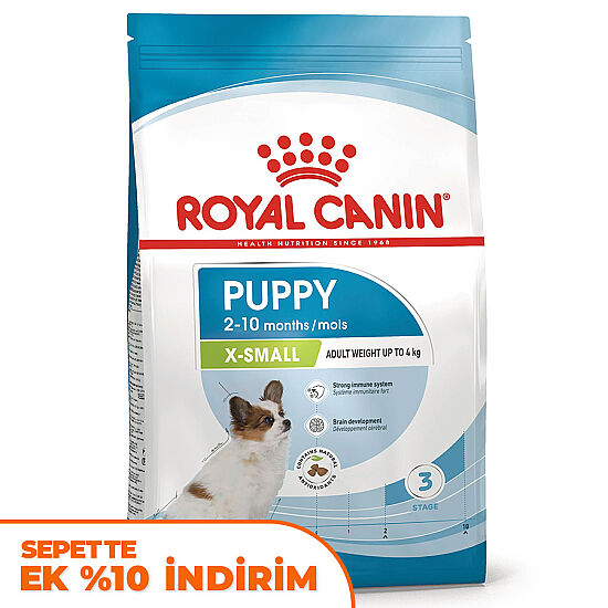 Royal Canin X-Small Puppy Küçük Irk Yavru Köpek Maması 1,5 Kg + Temizlik Mendili - 1