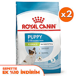 Royal Canin X-Small Puppy Küçük Irk Yavru Köpek Maması 1,5 Kg x 2 Adet + Temizlik Mendili - Royal Canin