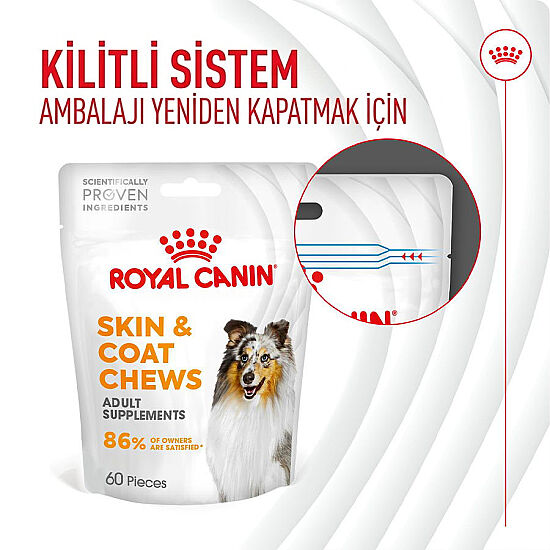 Royal Canin Chews Yetişkin Köpekler İçin Deri ve Tüy Sağlığını Destekleyici Ödül Maması 240 Gr - 7