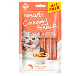 Diğer / Other - Royalist Creamy Snack Somonlu Ek Besin ve Kedi Ödülü 75 Gr - (4+1 Free)