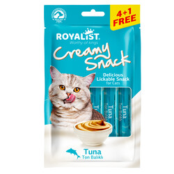 Diğer / Other - Royalist Creamy Snack Ton Balıklı Ek Besin ve Kedi Ödülü 75 Gr - (4+1 Free)