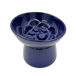 Sampaws Ayaklı Yavaş Yeme Kedi ve Köpek Mama ve Su Kabı Lacivert - Sampaws