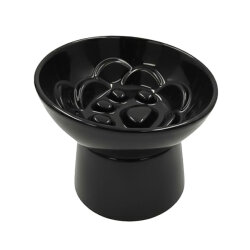 Sampaws Ayaklı Yavaş Yeme Kedi ve Köpek Mama ve Su Kabı Siyah - Sampaws