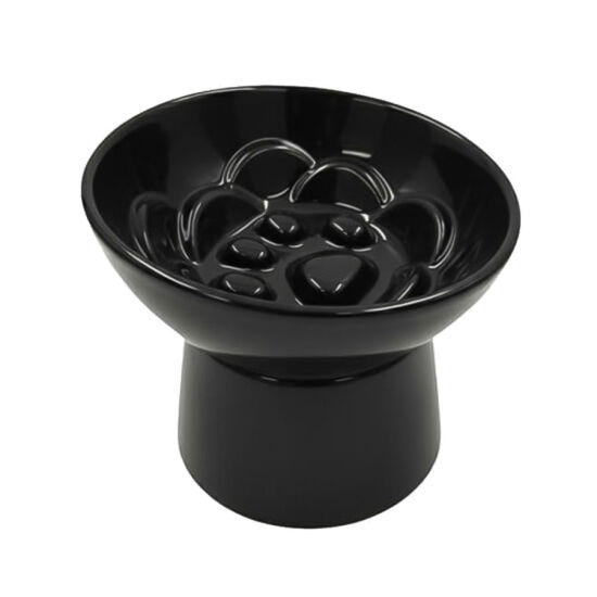 Sampaws Ayaklı Yavaş Yeme Kedi ve Köpek Mama ve Su Kabı Siyah - 1