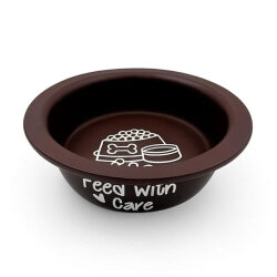 Sampaws Kedi ve Köpek Mama ve Su Kabı Kahverengi 520 ML - Sampaws