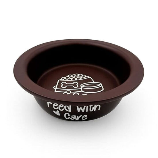 Sampaws Kedi ve Köpek Mama ve Su Kabı Kahverengi 520 ML - 1