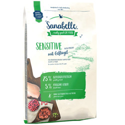 Sanabelle - Sanabelle Sensitive Poultry Kedi Maması 2 Kg + Temizlik Mendili