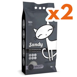 Sandy - Sandy Ekstra Topaklanan Sodyum Bentonit Active Carbon Kedi Kumu 10 Kg x 2 Adet