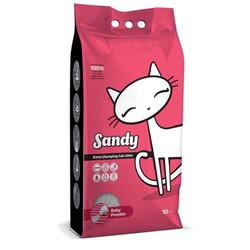 Sandy - Sandy Ekstra Topaklanan Sodyum Bentonit Bebek Pudralı Kedi Kumu 10 Kg