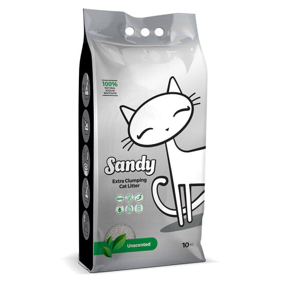 Sandy Ekstra Topaklanan Sodyum Bentonit Kokusuz Kedi Kumu 10 Kg - 1