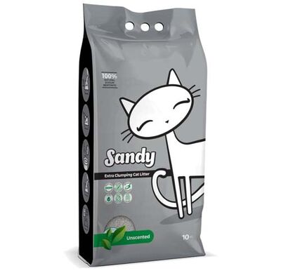 Sandy Ekstra Topaklanan Sodyum Bentonit Kokusuz Kedi Kumu 10 Kg