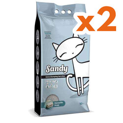 Sandy - Sandy Ekstra Topaklanan Sodyum Bentonit Marsilya Sabunlu Kedi Kumu 10 Kg x 2 Adet