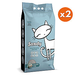 Sandy Ekstra Topaklanan Sodyum Bentonit Marsilya Sabunlu Kedi Kumu 10 Kg x 2 Adet - Sandy