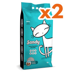 Sandy Ekstra Topaklanan Sodyum Bentonit Okyanus Esintisi Kedi Kumu 10 Kg x 2 Adet - Sandy