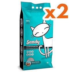 Sandy - Sandy Ekstra Topaklanan Sodyum Bentonit Okyanus Esintisi Kedi Kumu 10 Kg x 2 Adet