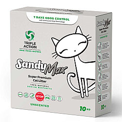 Sandy Max Triple Action Aktif Karbonlu Tozsuz Topaklanan Bentonit Kedi Kumu 10 Lt x 2 Adet - 2
