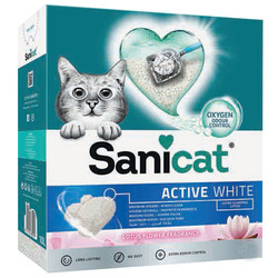 SaniCat - Sanicat Active White Lotus Flower Ultra Topaklanan Oxygen Control Kedi Kumu 10 Lt