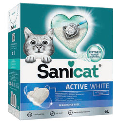 SaniCat - Sanicat Active White Ultra Topaklanan Oksijen Control Kedi Kumu 6 Lt