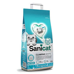 SaniCat - SaniCat Aktive ( Active ) Oksijenli Dezanfektan İnce Taneli Doğal Kedi Kumu 10 Lt