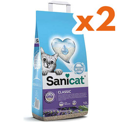 SaniCat - Sanicat Classic Lavantalı Oksiyen Kontrollü Topaklanan Kedi Kumu 10 Lt x 2 Adet