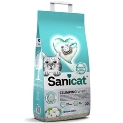 SaniCat - Sanicat Clumping White Cotton Fresh Oksijen Kontrol Kedi Kumu 20 Lt