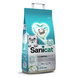 Sanicat Clumping White Cotton Fresh Oksijen Kontrol Kedi Kumu 20 Lt - SaniCat