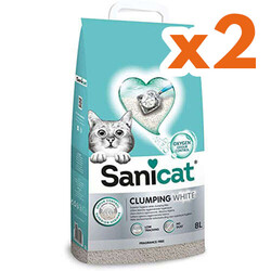 SaniCat - Sanicat Clumping White Oksijen Kontrol Kedi Kumu 8 Lt x 2 Adet