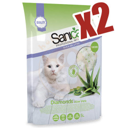 Sanicat Diamonds Aloe Vera Aromalı Silika Kedi Kumu 5 Lt x 2 Adet - SaniCat