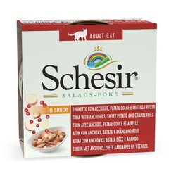 Schesir - Schesir 1071830 Salads Poke Ton Balıklı, Hamsi, Tatlı Patates ve Kızılcık Kedi Salatası Konservesi 85 Gr