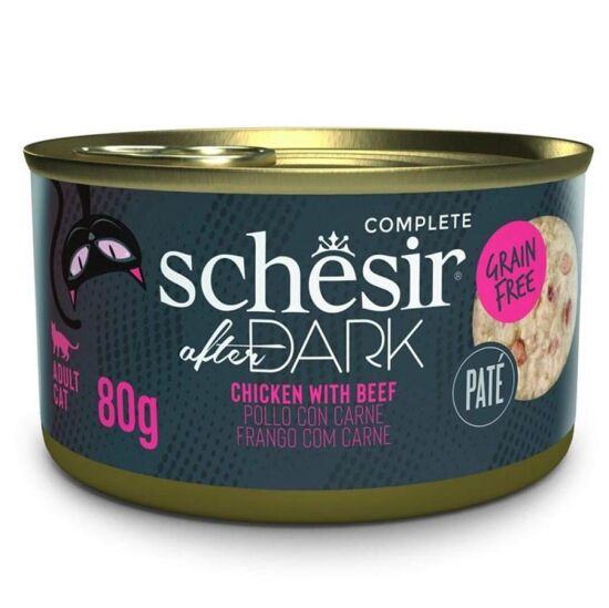 Schesir After Dark Pate Tavuk ve Sığır Etli Kedi Konservesi 80 Gr - 1