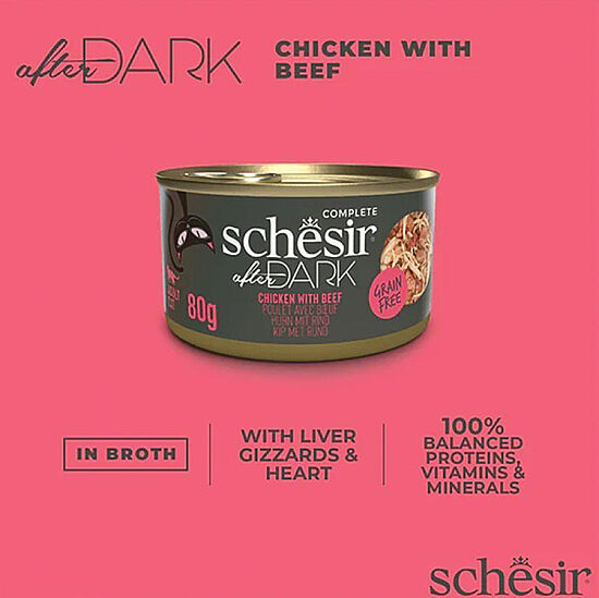Schesir After Dark Tavuklu ve Sığır Etli Kedi Konservesi 80 Gr - 2