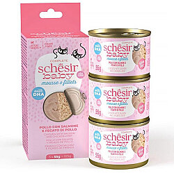 Schesir Babycat Somon ve Tavuk Ciğerli Yavru Kedi Konservesi 3 Adet x 55 Gr - Schesir