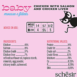Schesir Babycat Somon ve Tavuk Ciğerli Yavru Kedi Konservesi 3 Adet x 55 Gr - 4