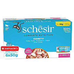 Schesir Box Ton Balıklı Pişirme Suyunda Kedi Konservesi 6 x 50 Gr - Schesir
