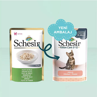 Schesir Pouch Kitten Tavuklu Yavru Kedi Yaş Maması 85 Gr