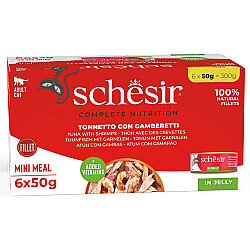 Schesir C103 Multipack Ton Balıklı ve Karides Kedi Yaş Maması 6 x 50 Gr - 6 Al 5 Öde - Schesir