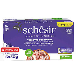 Schesir C106 Multipack Ton Balıklı ve Biftekli Kedi Yaş Maması 50 Gr - 6 Adet x 50 Gr - Schesir