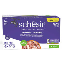 Schesir C106 Multipack Ton Balıklı ve Biftekli Kedi Yaş Maması 50 Gr - 6 Adet x 50 Gr - Schesir
