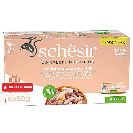 Schesir C125 Multipack Ton ve Somonlu Kedi Yaş Maması 6 x 50 Gr - 6 Al 5 Öde - 1