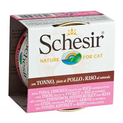 Schesir C175 Ton Balıklı veTavuklu Pirinçli Kedi Konservesi 85 Gr