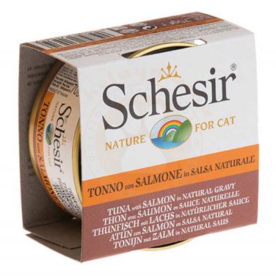 Schesir C3001 Ton Balıklı ve Somonlu Soslu Tahılsız Kedi Konservesi 70 Gr