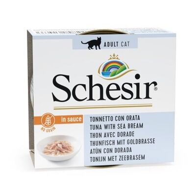 Schesir C3003 Ton Balıklı ve Çipuralı Naturel Soslu Tahılsız Kedi Konservesi 70 Gr