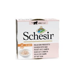 Schesir - Schesir C3006 Naturel Soslu Tavuklu ve Jambonlu Tahılsız Kedi Konservesi 70 Gr