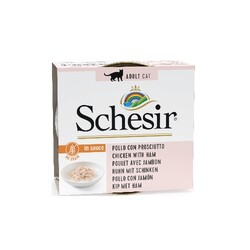 Schesir - Schesir C3006 Naturel Soslu Tavuklu ve Jambonlu Tahılsız Kedi Konservesi 70 Gr